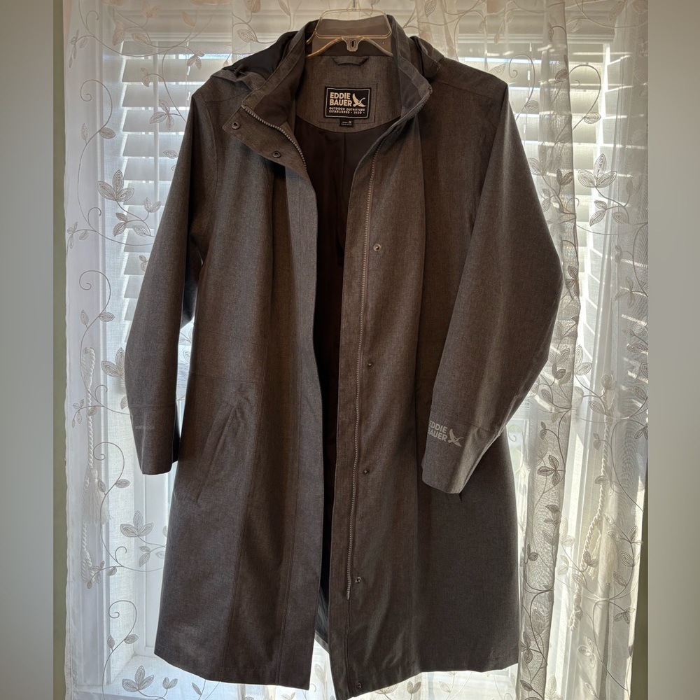 Eddie Bauer Women's Plus Size, 2X Gray Trench Coat